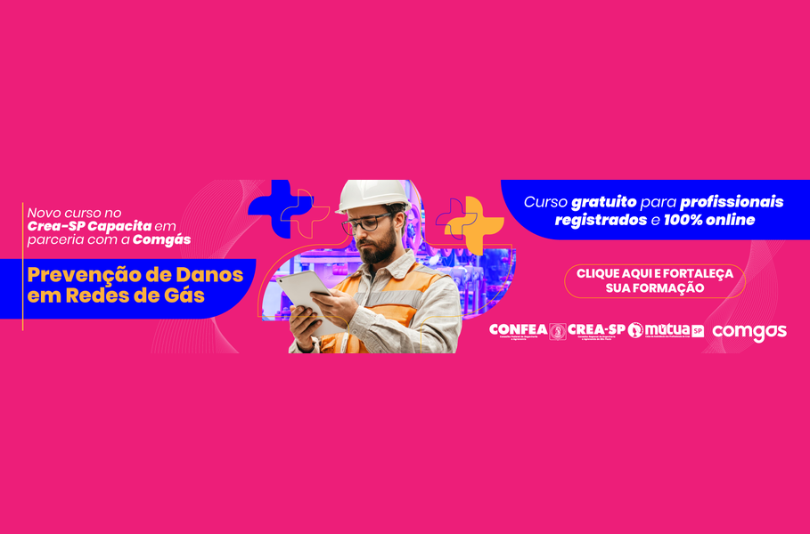 Banner do curso Crea Capacita: Prevenção de Danos em Redes de Gás